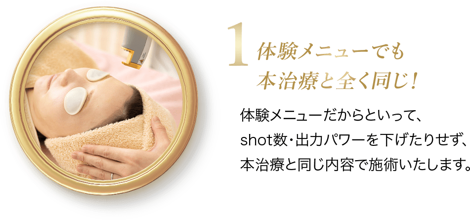 体験メニューでの本治療と同じ